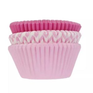 HoM cupcakevorm ass. roos - 50x33mm - 75st