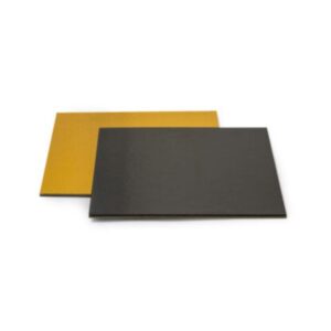 Taartonderlegger goud/zwart - 24x24cm - 5st