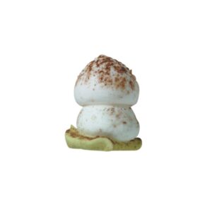 Paddenstoel met blad en cacaopoeder - 1.9 cm - 10 stuks