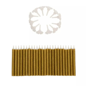 Party candles - goud - 24 stuks + 12 houders