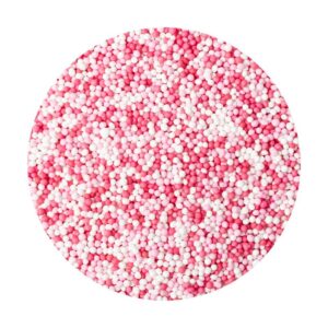 Nonpareil strooisel - roos/wit/fuschia - 100g